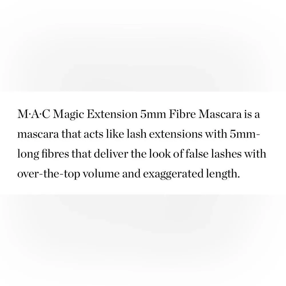 MAC Cosmetics Magic Extension 5mm Fibre Mascara 👁️ NEW Black
